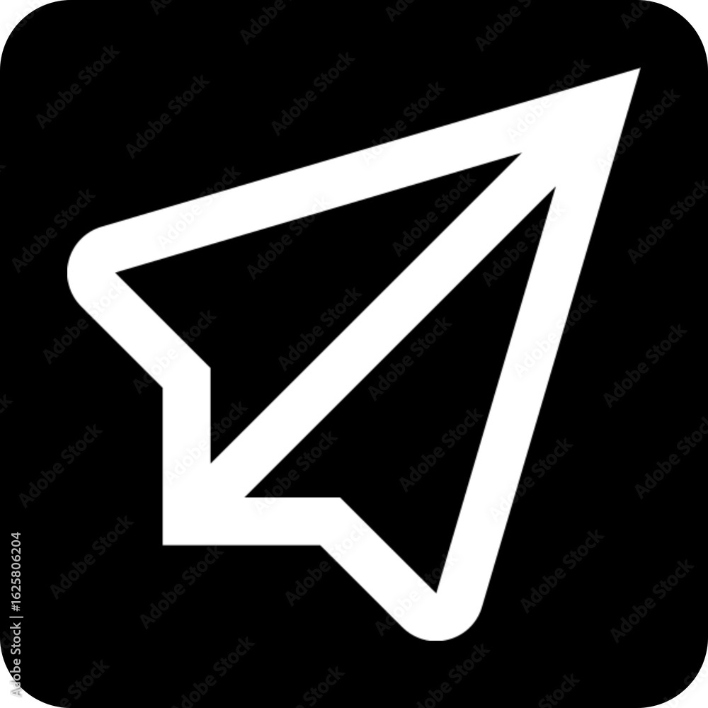 Poster paper plane icon for sending messages