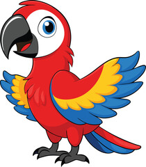Colorful Parrot in white background vector design, Parrot logo and icon design, Parrot cartoon vector design