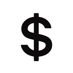 Obraz premium Simple Black Dollar Sign Icon on White Background Depicting Currency and Finance