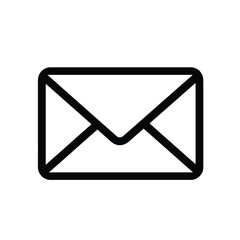 Simple Black Mail Icon on Transparent Background for Design and Web Usage