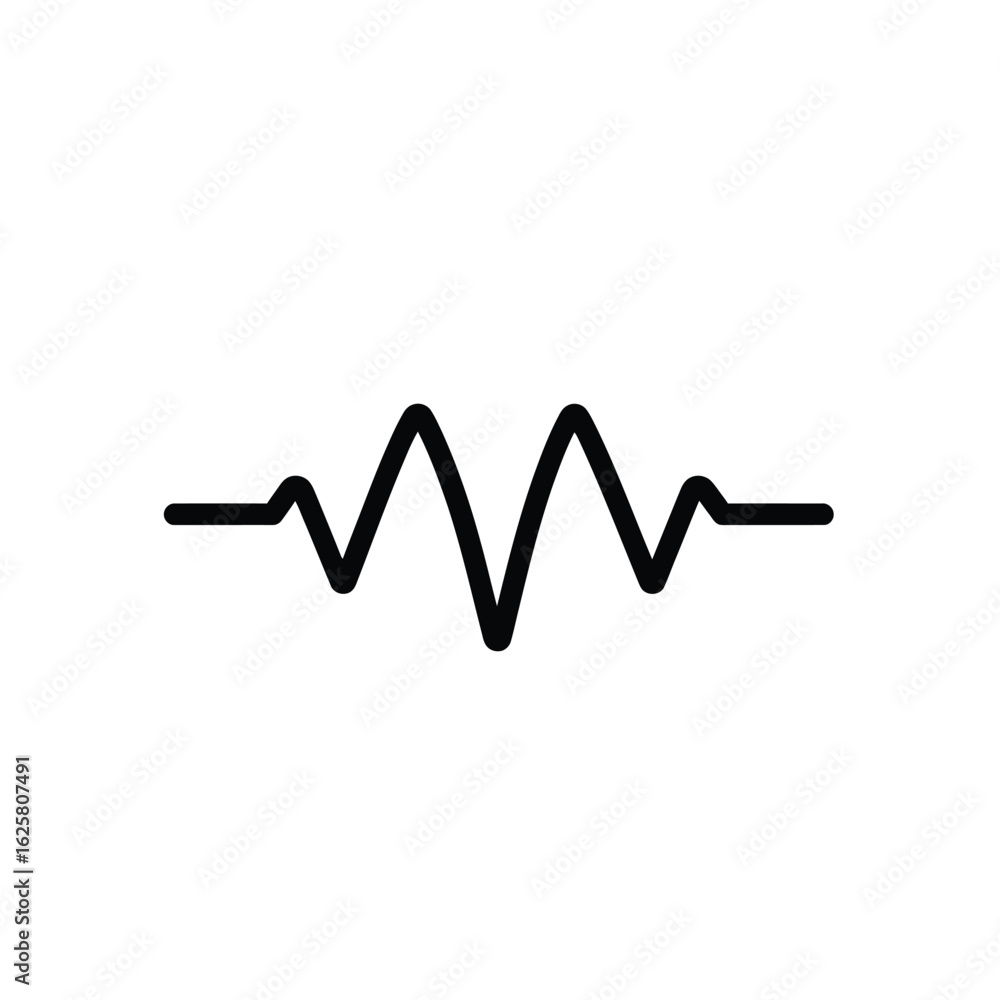 Poster simple black pulse wave with a transparent background icon design