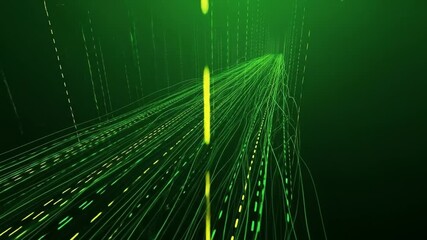 Futuristic Green Light Trails: Abstract Technological Journey Animation Loop - Powered by Adobe