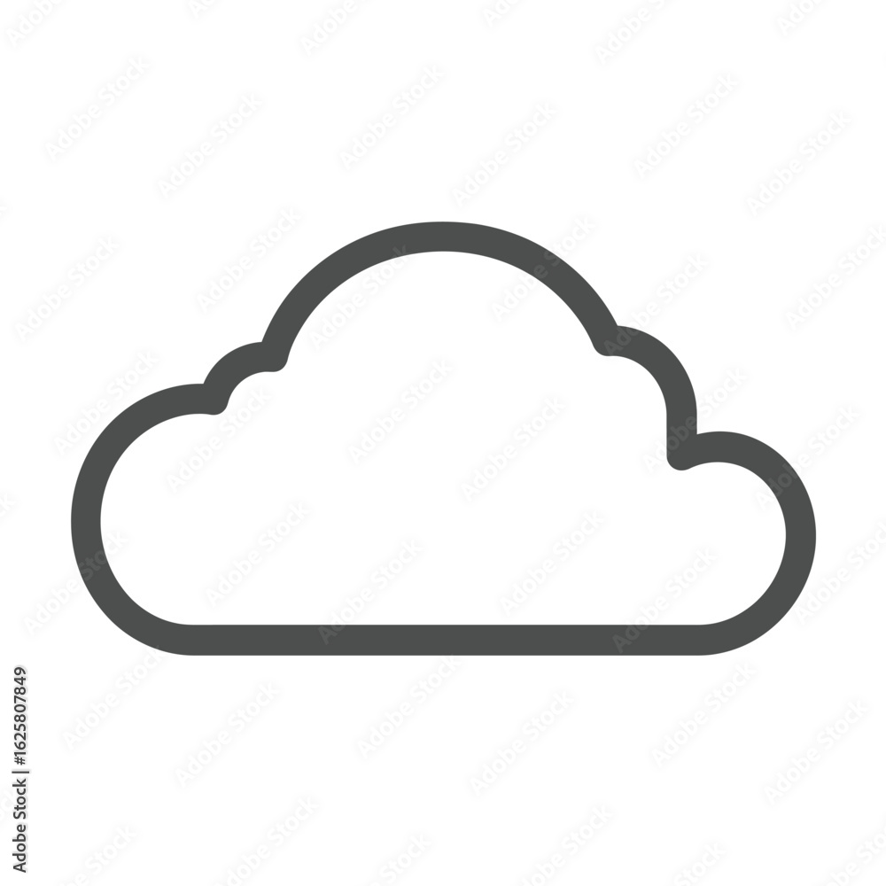 Poster simple cloud outline icon isolated on transparent background design