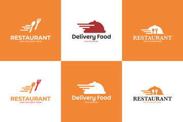 Fototapeta premium Set collection of fast food delivery logo design template vector illustration