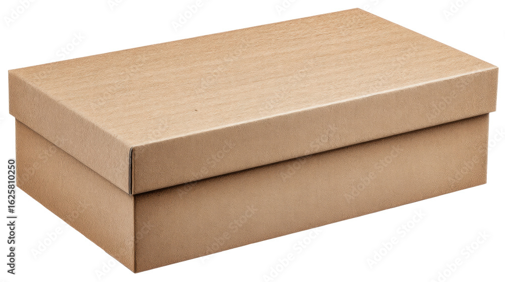 Poster cardboard box isolated on transparent background with soft shadow and texture