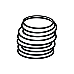 Stacked Rounds Silhouette on Transparent Background, Circular Shape