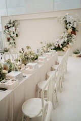 luxury dining table and chair decoration with flowers and candles 3