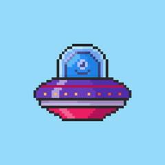 Pixel art Alien Spaceship game asset design