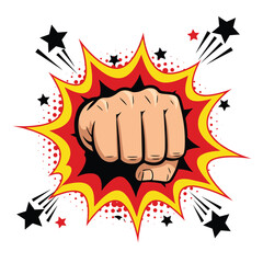 hand punch logo vector illustration