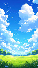 Obraz premium 草原 風景 生成AI 背景