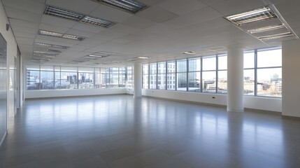 Empty Office Space City View
