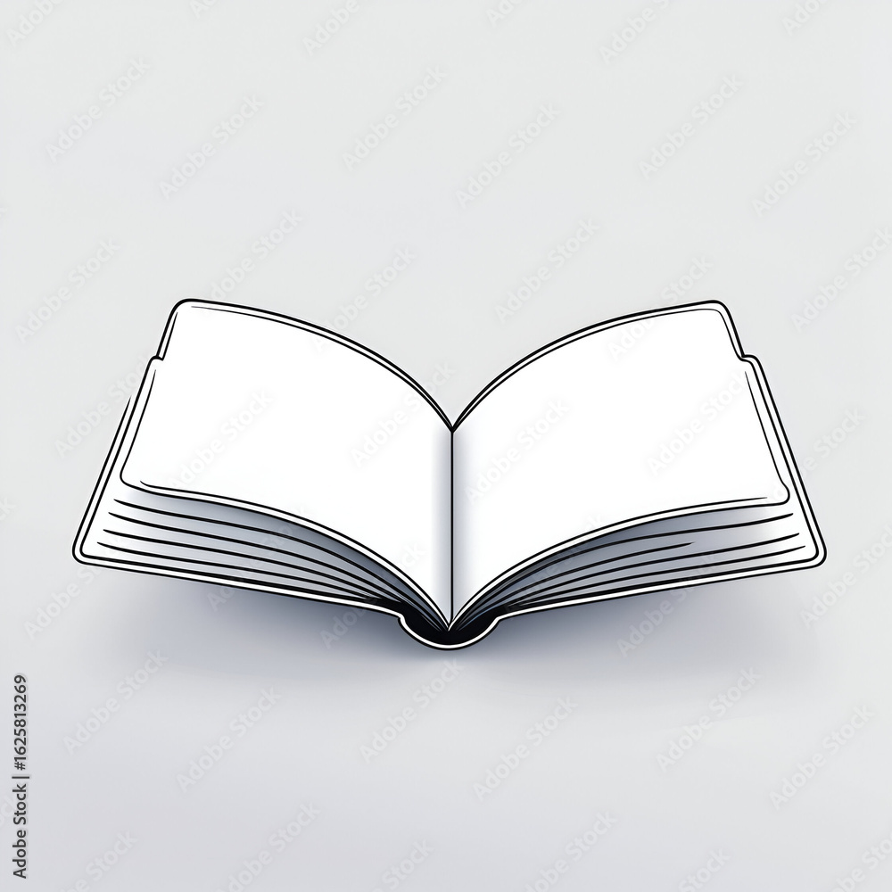Poster open book isolated on white background/ blank open book template/ blank booklet/ a4 open page mockup