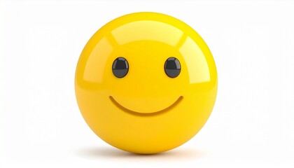 Smiling, happy yellow emoji faces on white background, a 3d rendering of joyful icons and cartoon emoticons expressing happiness and fun