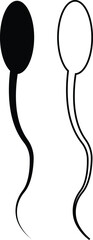 Sperm Icons Vector Set, Collection and Group, Human Reproduction Symbol, Fertility, Medical, Science, Anatomy, Minimal Flat Line Style, Monochrome Silhouette Graphic Bundle for Health and Biology Desi