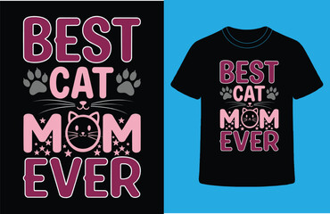 Cat mom design cute black cat with pink paw prints perfect gift for cat lovers and cat moms everywhere