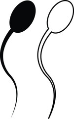 Sperm Icons Vector Set, Collection and Group, Human Reproduction Symbol, Fertility, Medical, Science, Anatomy, Minimal Flat Line Style, Monochrome Silhouette Graphic Bundle for Health and Biology Desi