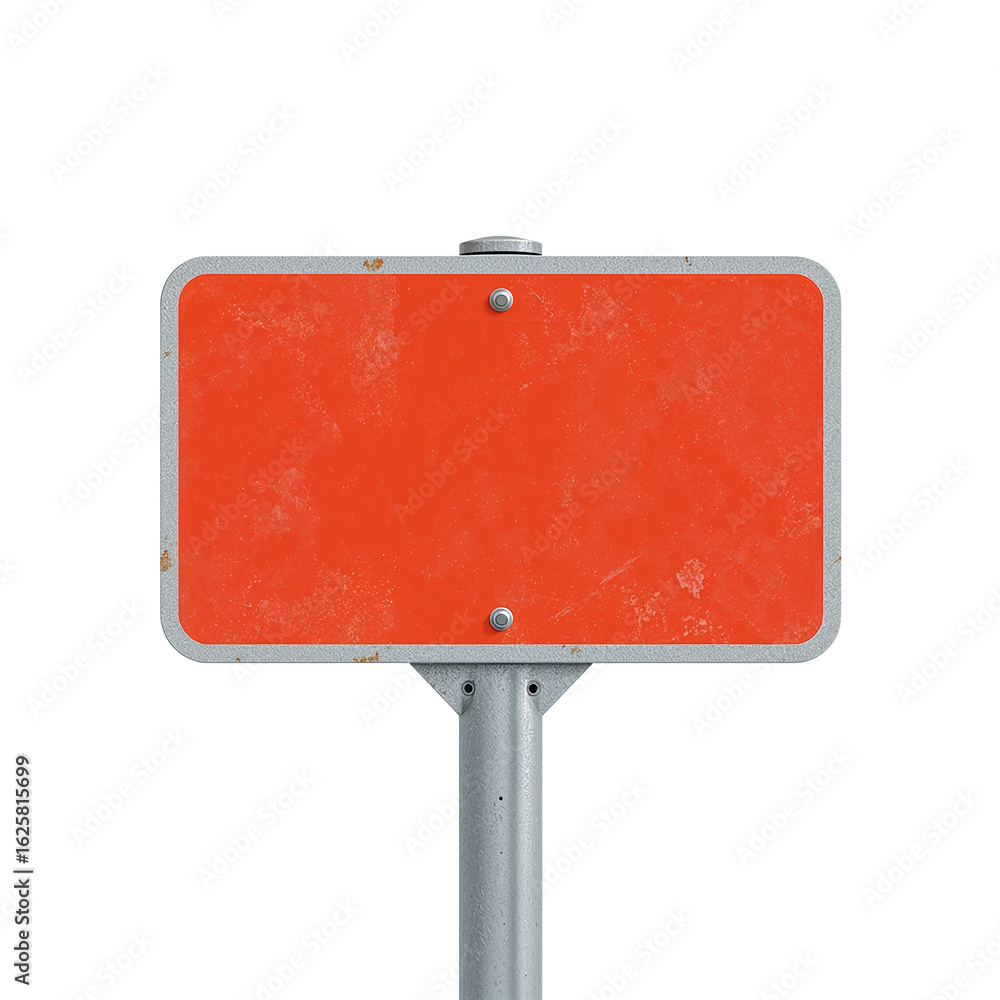 Poster vibrant red sign against a simple space ready for customized messages and notifications and