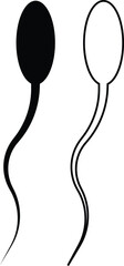 Sperm Icons Vector Set, Collection and Group, Human Reproduction Symbol, Fertility, Medical, Science, Anatomy, Minimal Flat Line Style, Monochrome Silhouette Graphic Bundle for Health and Biology Desi