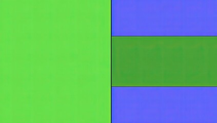 Obraz premium Abstract flat design with three horizontal bands of vibrant colors. Green, blue-violet, and a muted green stripe form a simple geometric composition