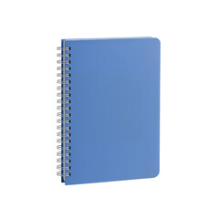 Elevated azure notebook with spiral binding captures stillness against a stark void scene with