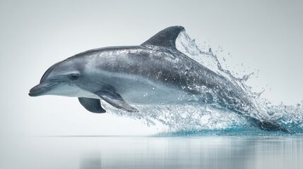 Obraz premium Dolphin leaping, water splash