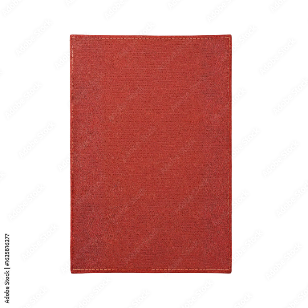 Poster a textured crimson surface with subtle stitched edge, an artistic creation on transparent backdrop