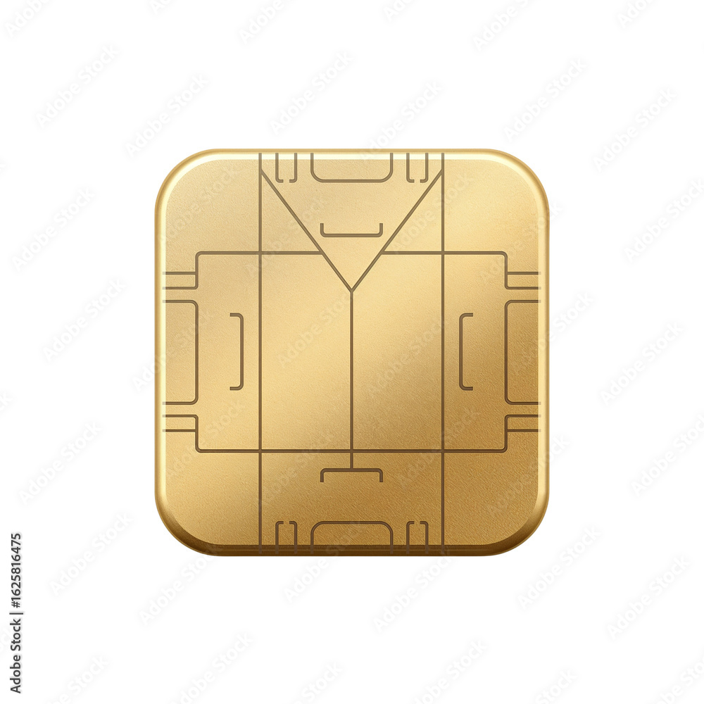 Poster intricate golden hued microchip pattern symbolizing technology and connectivity innovation on a