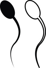 Sperm Icons Vector Set, Collection and Group, Human Reproduction Symbol, Fertility, Medical, Science, Anatomy, Minimal Flat Line Style, Monochrome Silhouette Graphic Bundle for Health and Biology Desi