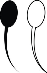 Sperm Icons Vector Set, Collection and Group, Human Reproduction Symbol, Fertility, Medical, Science, Anatomy, Minimal Flat Line Style, Monochrome Silhouette Graphic Bundle for Health and Biology Desi