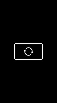 Rotate your phone from horizontal to vertical animation on black background