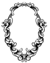 black circle carving ornaments