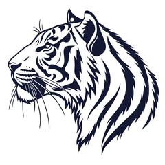 Obraz premium tiger head vector silhouette