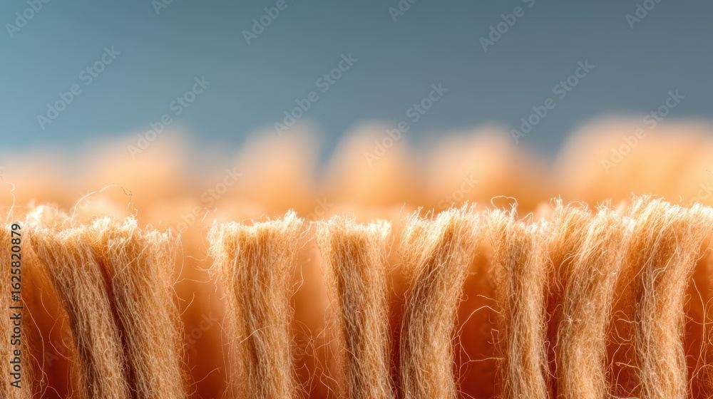 Poster air filter technology and innovation concept, close-up of textured fibers with a soft background gra