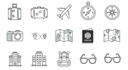 Fototapeta premium Travel and Adventure Travel Gear with Map and Backpack for Exploration
