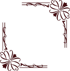 brown floral frame vector