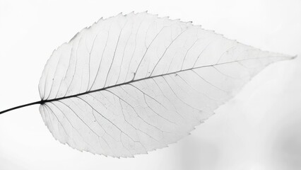 A translucent leaf, veins prominent