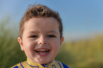 Little Arab child Smiling and happy, beautiful Arab child in beautiful traditional dress, Child in...