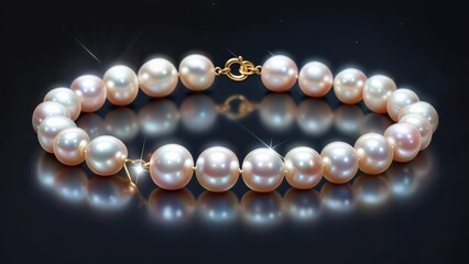 Elegant pearl bracelet, lustrous and round