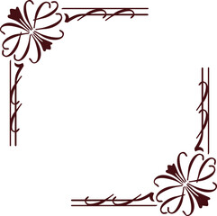 brown floral frame vector