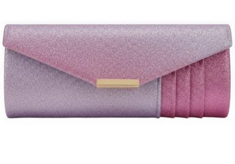 Pink glitter clutch bag fashion accessory isolated on transparent background