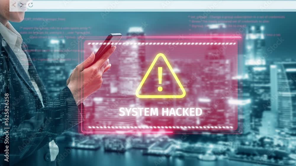 Poster cybersecurity defense and system protection from hackers, secure digital systems, cyberattack preven