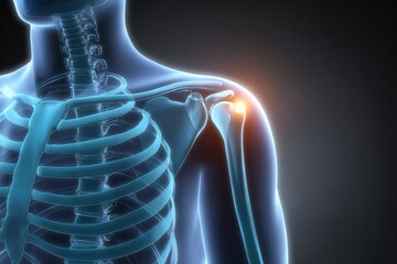 x-default Human shoulder anatomy with highlighted joint