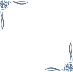 Obraz premium blue floral frame vector