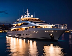 Fototapeta premium Luxury Yacht on Calm Waters