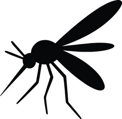 Silhouette mosquito close up insect dangerous pest vector illustrator