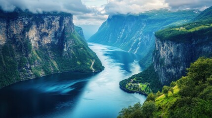 Majestic fjord landscape