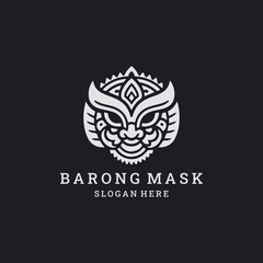 Barong mask logo vector icon illustration