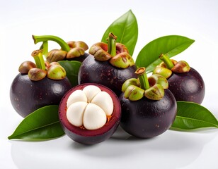 Obraz premium Fresh Mangosteen – The Queen of Tropical Fruits