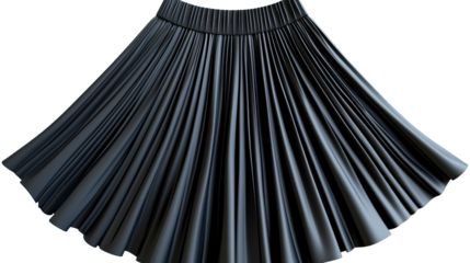 Elegant pleated skirt with flowing folds isolated on white background

---