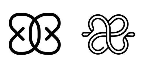 Intertwined Lines Outline Vector Icon